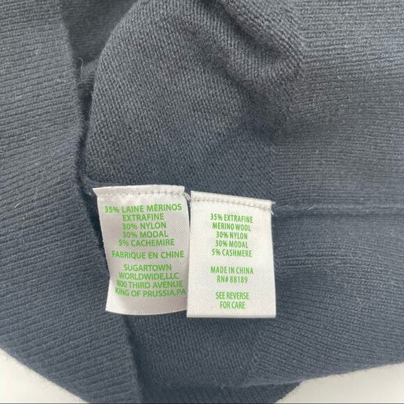 LILLY PULITZER Odetta Jeweled Sweater Black Merino Wool Cashmere SZ Extra Small - Picture 9 of 11